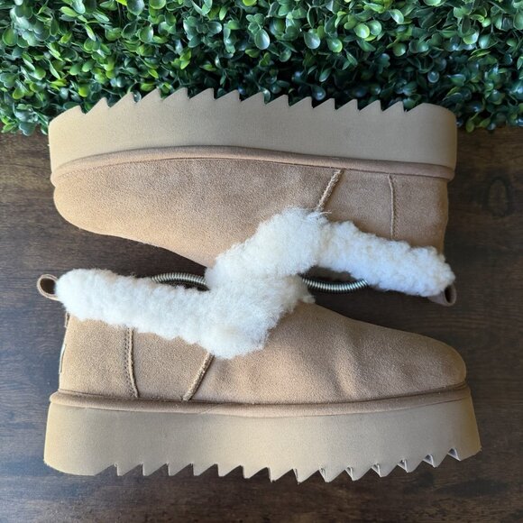 UGG Nita Women's Size US 8 Platform Chestnut Suede Slippers Shoes 1166733 - Picture 6 of 8